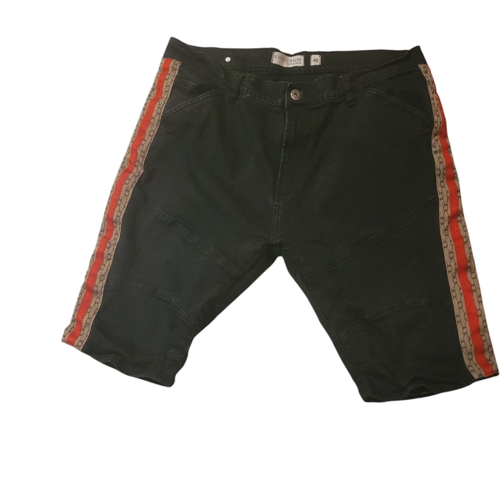 EVOLUTION in Design Men's Stretchy Black Jean Shorts Size 40